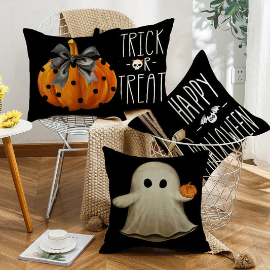 HKM-652819 Nordic Ghost Pumpkin Party Decoration Pillow Cover, 45x45cm, Various Colors