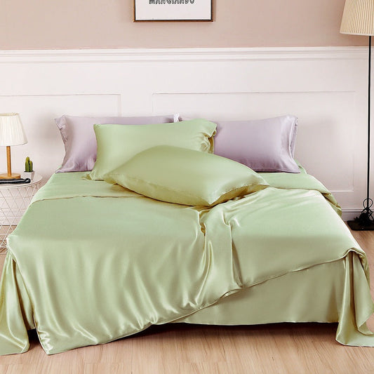 HKM-654163 Double-Sided Silk Duvet Cover in Solid Colors - Multiple Sizes Available