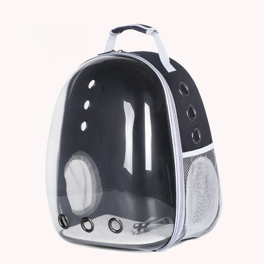 HKM-654355 Transparent Panoramic Pet Backpack for Dogs and Cats - Side Opening, Breathable Design, Multiple Colors Available