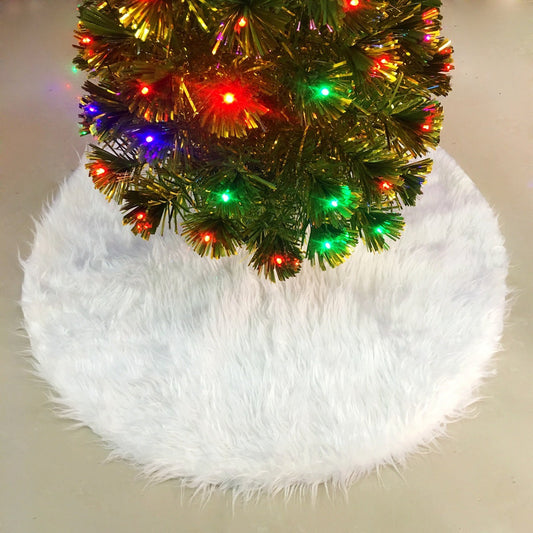 HKM-656915 Soft Fabric Christmas Tree Skirt in Various Sizes - Perfect for Holiday Decorations and Gift Wrapping