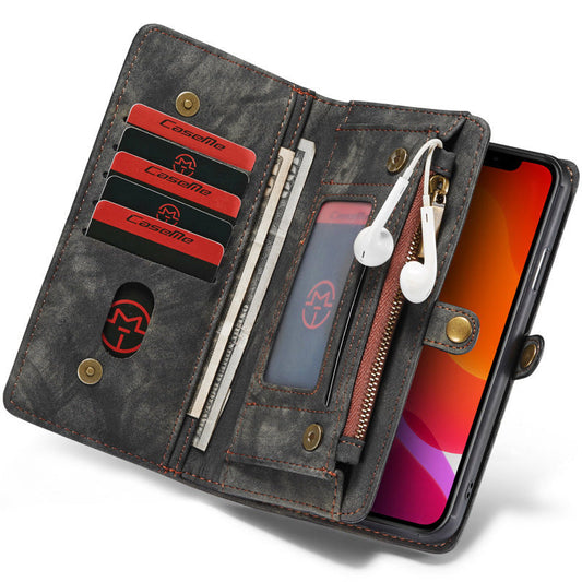 HKM-657555 Leather Card Flip Wallet Case for Multiple Smartphone Models
