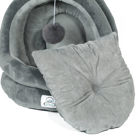 HKM-662099 Cozy Cloth Yurt Doghouse in Gray, Light Pink, or Yellow - Small Size Options Available
