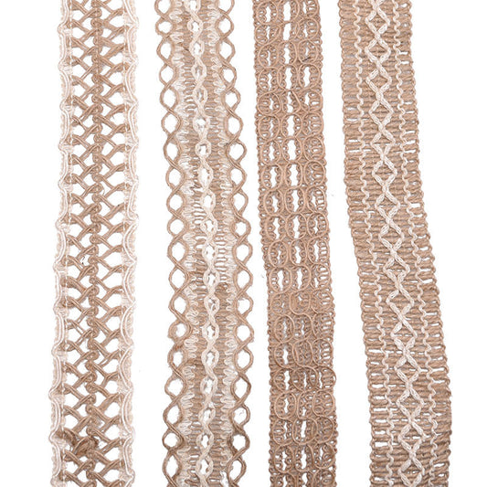 HKM-662739 Decorative Hemp Rope with Lace Trim for DIY and Craft Projects
