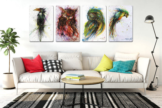 HKM-662995 Animal-Themed Retro Tin Wall Art for Cafe and Commercial Spaces - 20x30 cm