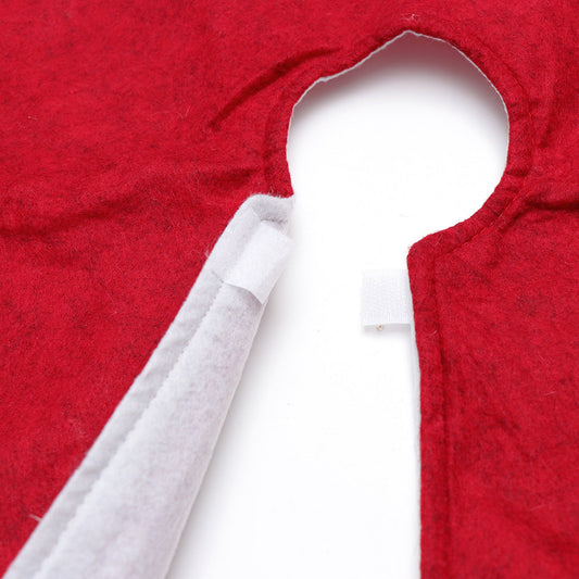 HKM-664339 Black and Red Plaid Edging Christmas Tree Skirt - 48-Inch Cloth Decoration