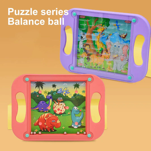 HKM-668243 Balance Ball Labyrinth Toy for Kids - Educational Handheld Maze Game - Plastic Desk Pinball Game - Ages 3+