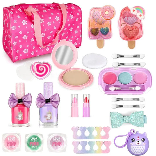 HKM-669779 Kids Pretend Play Makeup Set with Nail Polish for Girls, Ages 2-13