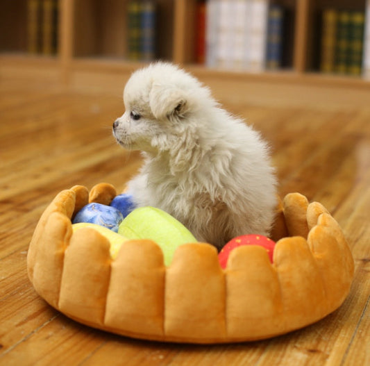 HKM-670419 Pet plush cat dog mat kennel cat litter winter warm creative pet mat fruit egg tart bed