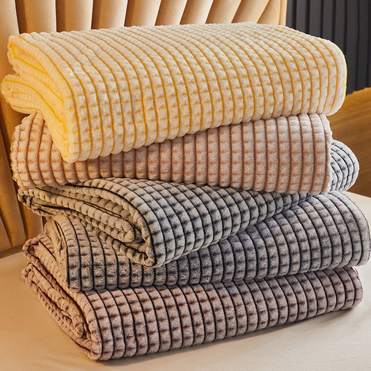 HKM-671123 Solid Color Casual Blanket - Soft Polyester Fiber in Various Sizes and Colors