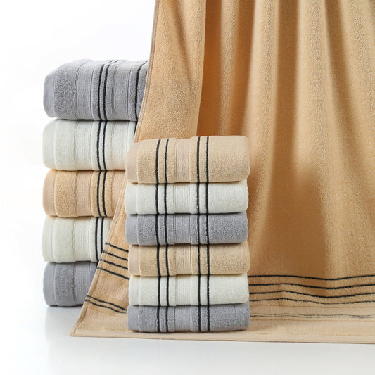 HKM-671699 Pure Cotton Bath Towels Set - Soft and Skin-Friendly, Multi-Color Options Available