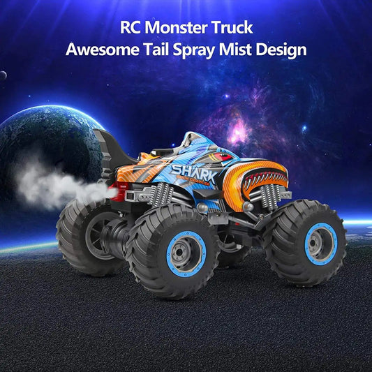 HKM-672531 RC Shark Stunt Car Toy with Lights and Music - 2.4G Remote Control for Kids, Indoor/Outdoor Fun