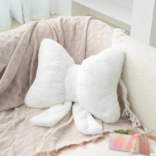 HKM-674387 Minimalist Bowknot Plush Couch Pillow in Various Colors and Sizes