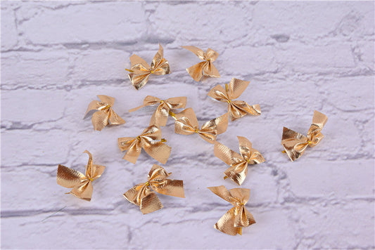 HKM-676179 6cm Handmade Christmas Bow Set in Red, Gold, and Silver - 12 Pieces