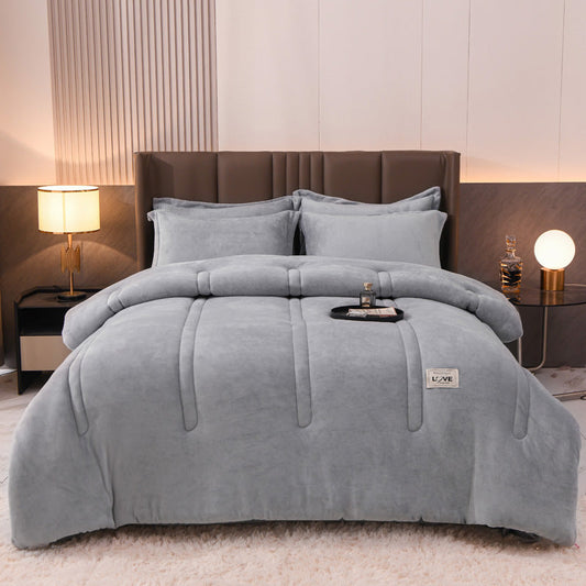 HKM-676563 Milk Fiber Thickened Cotton Winter Quilt in Various Colors