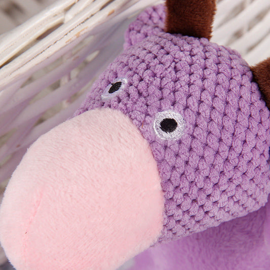 HKM-676755 Long-Lasting Plush Pet Toy - Screaming Cow and Duck Design in Corn Velvet
