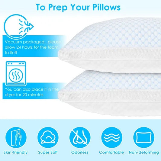 HKM-677843 Adjustable Shredded Memory Foam Pillow with Cooling and Bamboo Fiber Cover