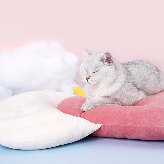 HKM-683155 Angel Wings Cat Nest Mat - Warm, Cozy Spring Sleeping Bed for All Seasons - Dual-Use Design, 52x52x50cm