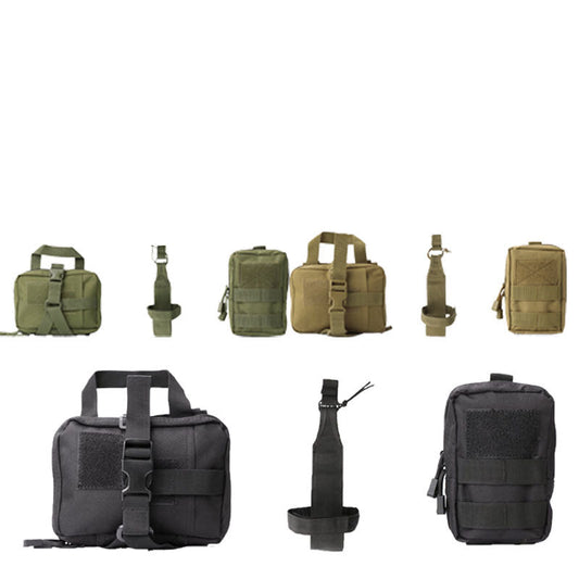 HKM-683347 Tactical Outdoor Dog Vest with Leash and Rescue Accessory Kit in Black, Khaki, and Army Green