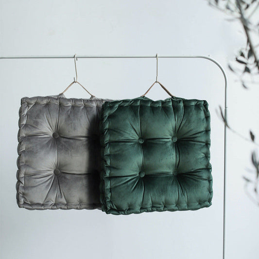 HKM-688147 Velvet Sofa Cushion - Thickened Pillow in Advanced Gray, Dark Green & Gray Blue, 45x45cm