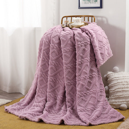 HKM-690387 Solid Color Velvet Nap Blanket for Home and Office - Multiple Sizes Available