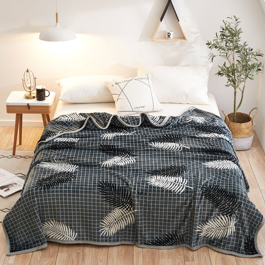 HKM-695827 Thick Coral Fleece Single Blanket - Fashionable and Simple Design in Vibrant Colors