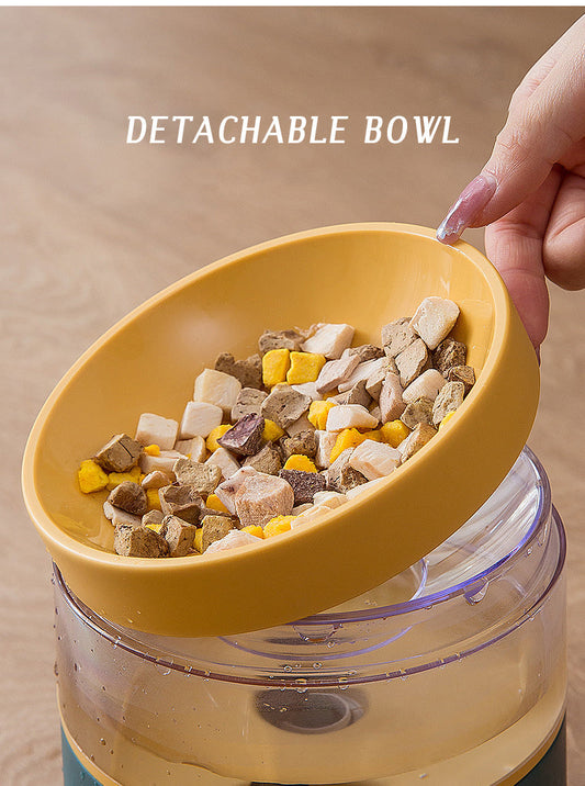 HKM-697491 Anti-Tipping Double Dog and Cat Food Bowl - Complete Automatic Feeding, Available in Multiple Colors