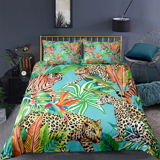 HKM-698451 Digital Printed Bedding Set in Multiple Sizes - Soft Chemical Fiber Quilt Cover with Pillowcases