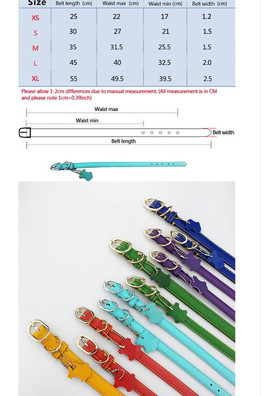 HKM-698835 Pet Leather Collar Color Cowhide