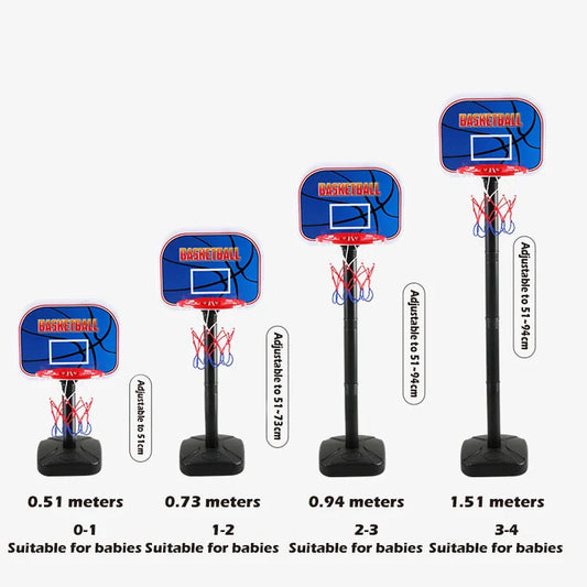 HKM-701843 Adjustable Height Basketball Hoop for Kids with Inflatable Ball - Indoor Sports Toy for Ages 3+