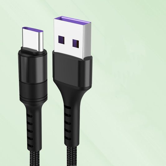 HKM-703123 Type-C Fast Charging Data Cable, 25cm Length, 5A Current, Single Head, Tinned Copper
