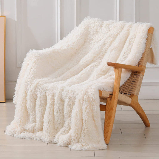 HKM-705875 Solid Color Plush Nap Wool Blanket - Available in Multiple Sizes and Shades