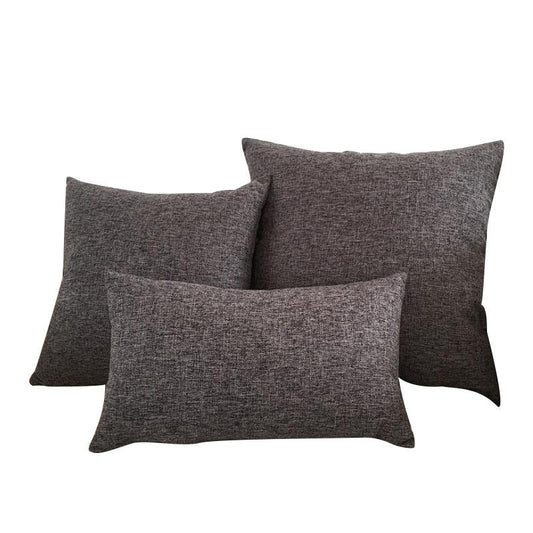 HKM-707475 Solid Color Cotton and Linen Throw Pillow Cushion Cover - Multiple Sizes Available
