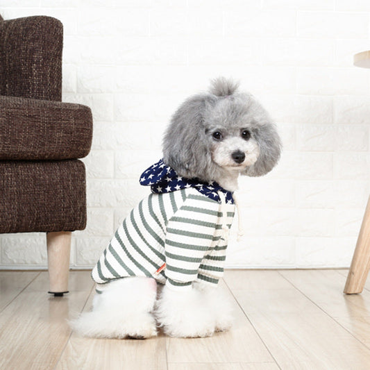 HKM-708755 Two-Legged Cat Costume for Small Dogs, Casual Knitted Fabric Outfit for Spring and Autumn Travel