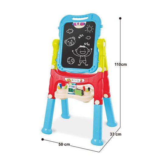 HKM-711443 Magnetic Double-Sided Drawing Board Educational Writing Toy Easel with Stationery Set for Toddlers