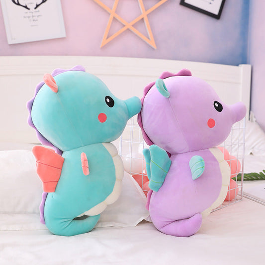HKM-711763 Large Plush Toy Angel Seahorse Doll Pillow - Super Soft Crystal Fabric with PP Cotton Filler