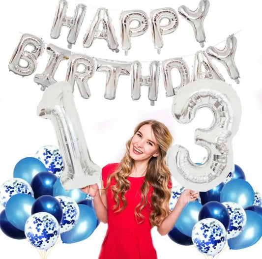 HKM-714515 Happy Birthday Balloon Set - Colorful Aluminum Foil and Latex Decorations for All Ages