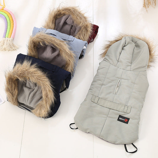 HKM-715091 Stylish Cotton-Padded Jacket for Small Dogs - Casual Autumn/Winter Wear