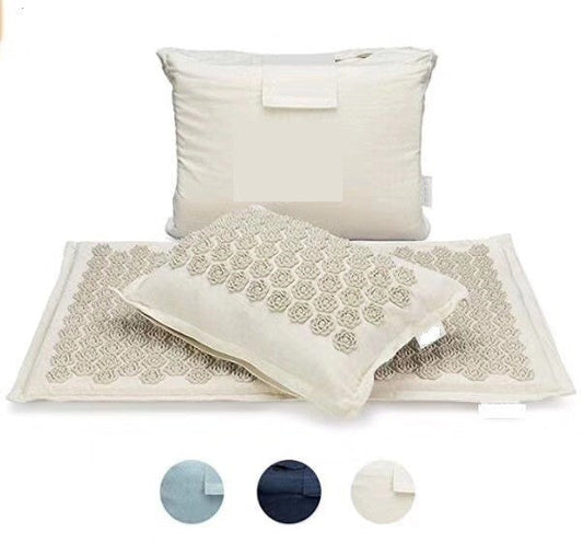 HKM-715923 Organic Linen Acupuncture Massage Cushion with Pillow and Bag - Relaxation and Restful Sleep Essentials