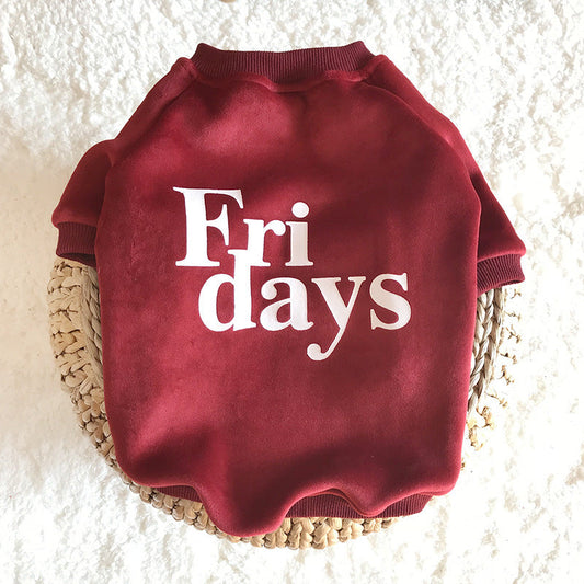 HKM-716499 Double-Sided Gold Velvet Thick Dog Sweatshirt for Pets in Multiple Colors and Sizes