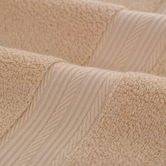 KTX-719123 Simple Double Satin Cotton Towel Set - Pure Color Options in Various Sizes