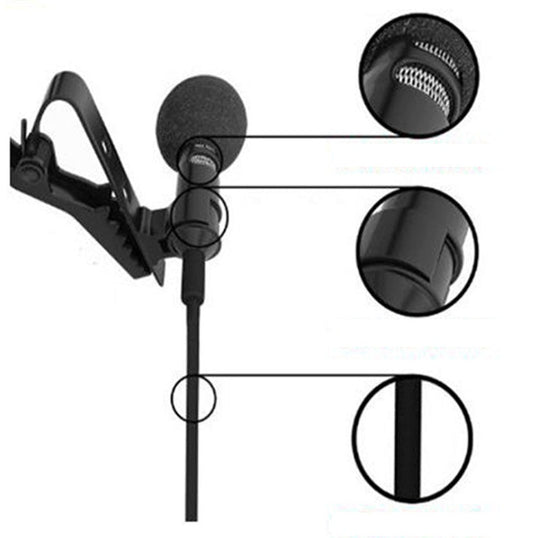HKM-719251 Omnidirectional Lavalier Microphone with 3.5mm Connector for Voice Recording and Video Conferencing
