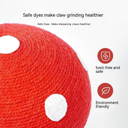 HKM-722003 Cute Red Mushroom Cat Scratching Board Made from Sisal Material