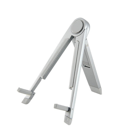 HKM-722067 Universal Adjustable Triangle Stand for Tablets and Mobile Phones - Metal Desktop Holder in Silver