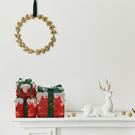 HKM-723283 Colorful Cotton Ball Lights Set - 3 Pcs 60 Lights with Iceberg Effect for Indoor/Outdoor Decoration