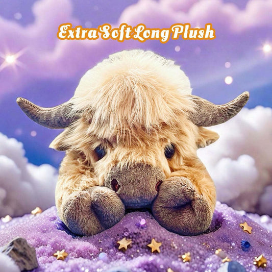 HKM-725075 Highland Cow Plush Toy - Cute 3D Printed Cartoon Design for Home Decor