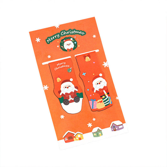 HKM-726739 Christmas Themed Magnetic Bookmarks Set - Festive Designs with Winter Characters