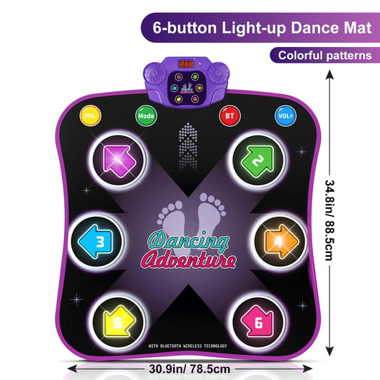 HKM-727251 Wireless Bluetooth Musical Dance Mat for Kids - Educational Touch Play Mat for Home Fun