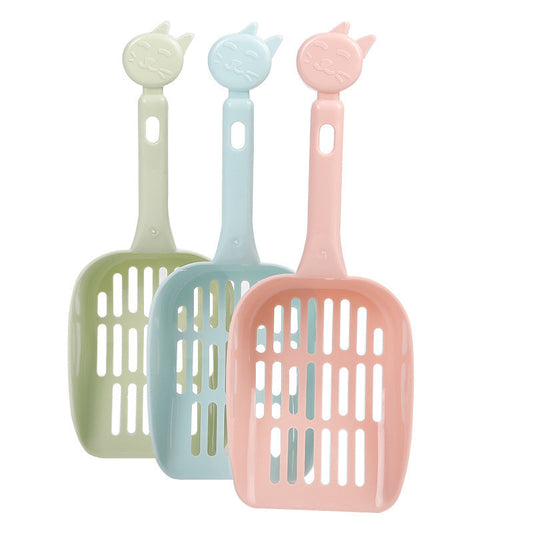 HKM-729683 Thickened Cat Litter Shovel with Mesh Handle - Durable PP Resin, Random Color, 25cm Long