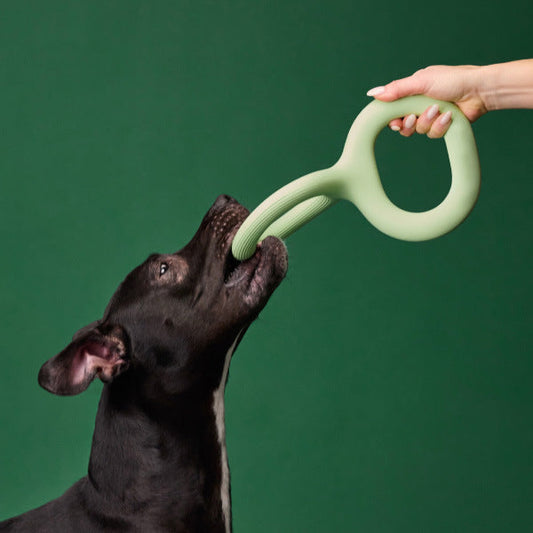 HKM-732499 Durable Rubber Pet Bite Pull Toy - Light Green, 8.9 & 11 Inches Options