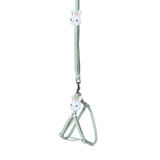 HKM-740307 Houndstooth Rabbit Chest Strap for Small Dogs with Polyester Traction Rope